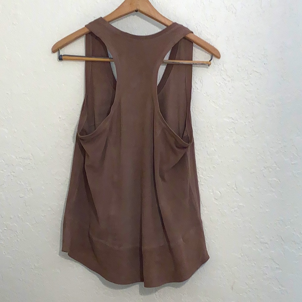 Joie Alicia Leather Tank Top Color Mink - Picture 3 of 6